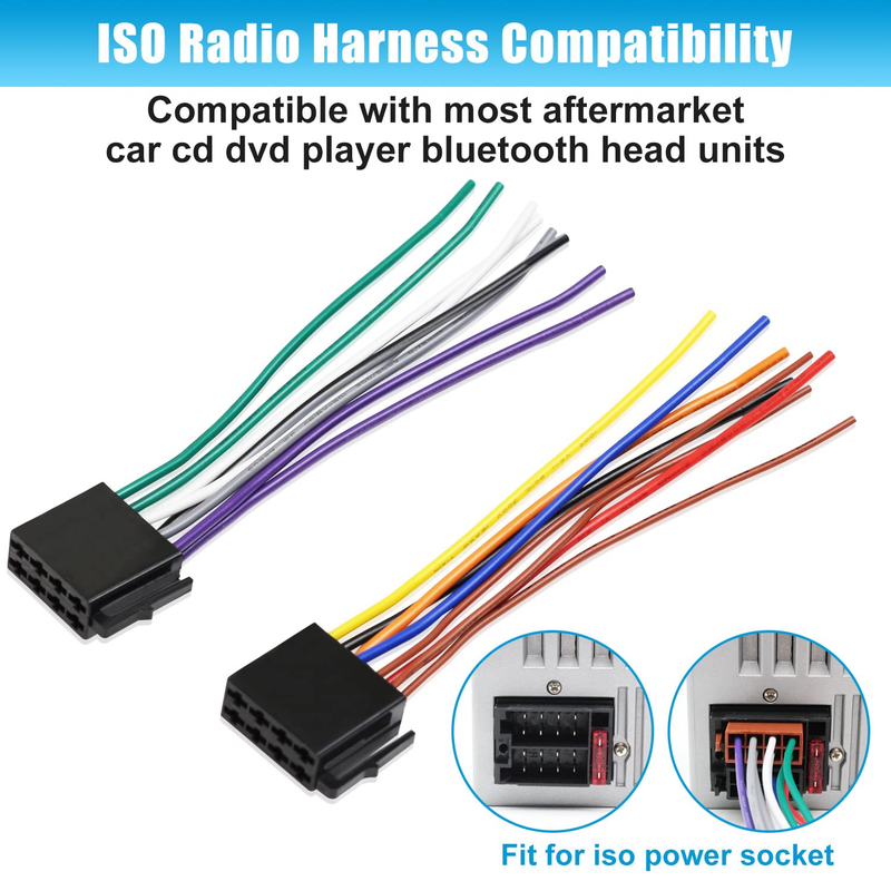 Universal ISO Car Radio Stereo Wiring Harness Adapter, Car Audio Video