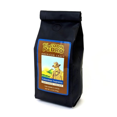Cafe Don Pedro Colombian Supremo Medium Roast Low-Acid Coffee Six 12 oz Bags (4.