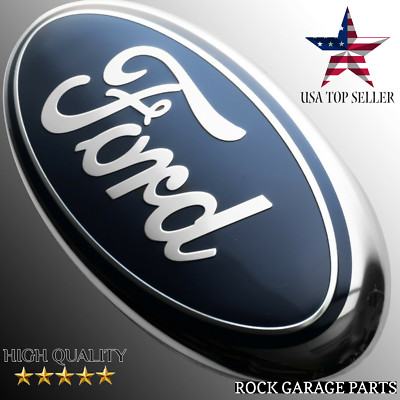 BLUE & CHROME 2005-2014 Ford F150 FRONT GRILLE/ TAILGATE 9 inch Oval Emblem 1PC