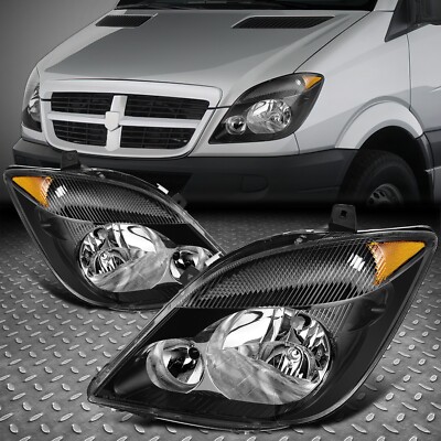 Для фар 07-13 Dodge/Mercedes/Freightliner Sprinter 2500 3500 Черный/янтарный