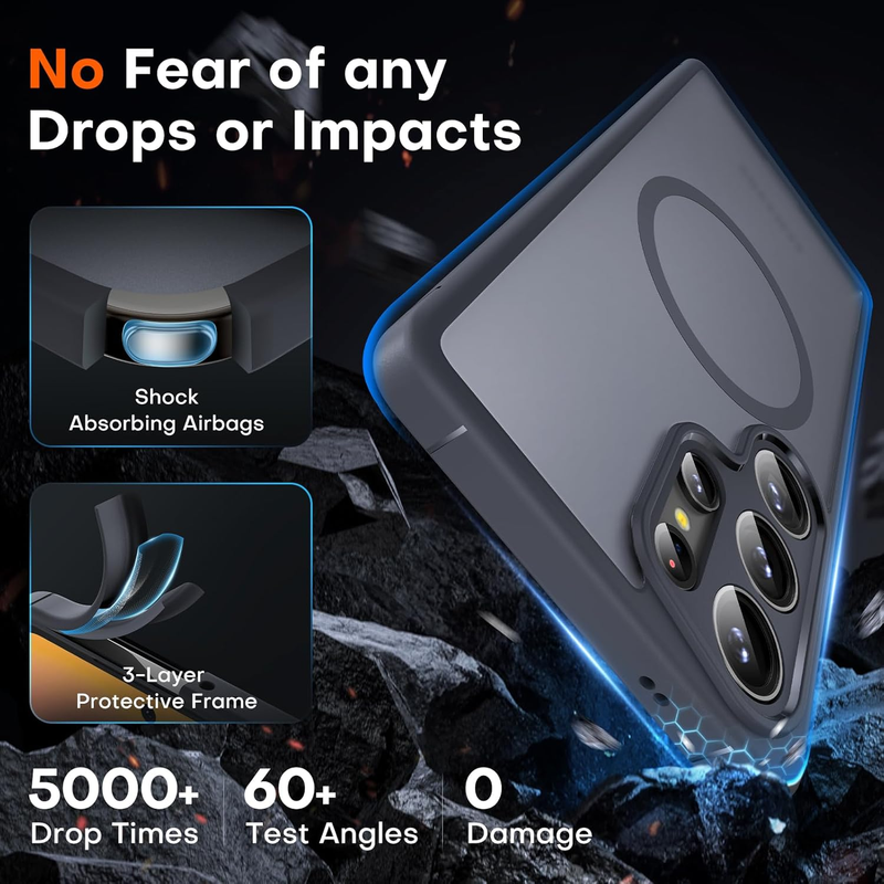 for Samsung Galaxy S25 Ultra Case Magnetic,Upgraded [Full Camera Protection] [Mi