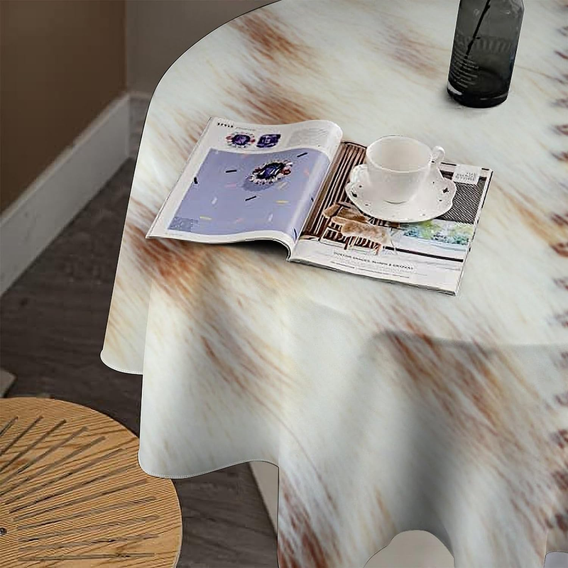 Cow Print Tablecloth, Black Cowhide Printed Table Cover Western Farmhouse Style
