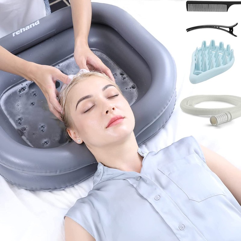 Inflatable Wash Basin Portable Shampoo Bowl for Elderly Bed Hair Washing Tray