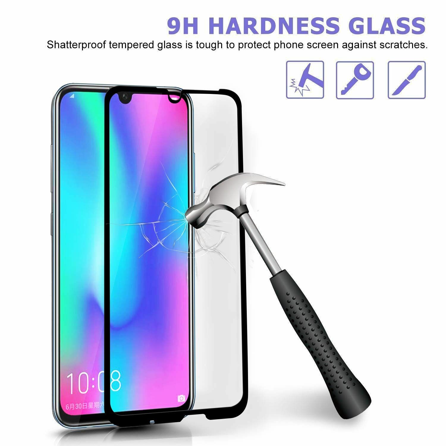3pcs X Tempered Glass Full Screen Protector For Huawei P10 P20 P30