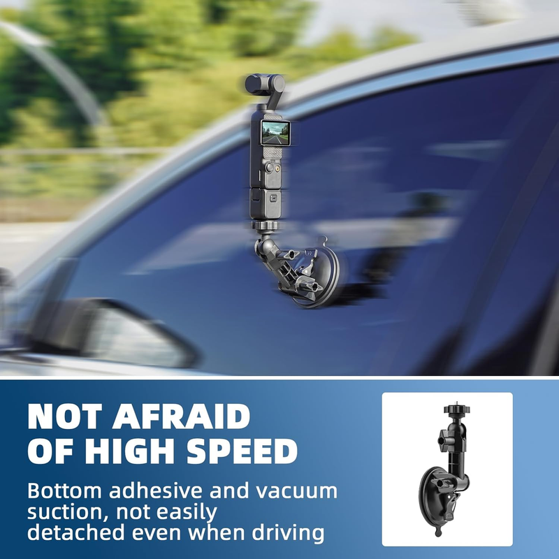 Pocket 3 Suction Cup Mount, Car Windshield Window Dash Holder Kit with Expansion
