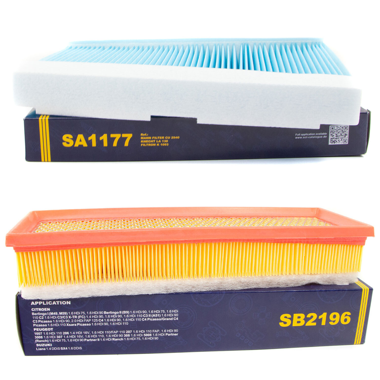 Filter Set Inspektion SCT Luftfilter + Innenraumfilter für Citroen C3 Peugeot