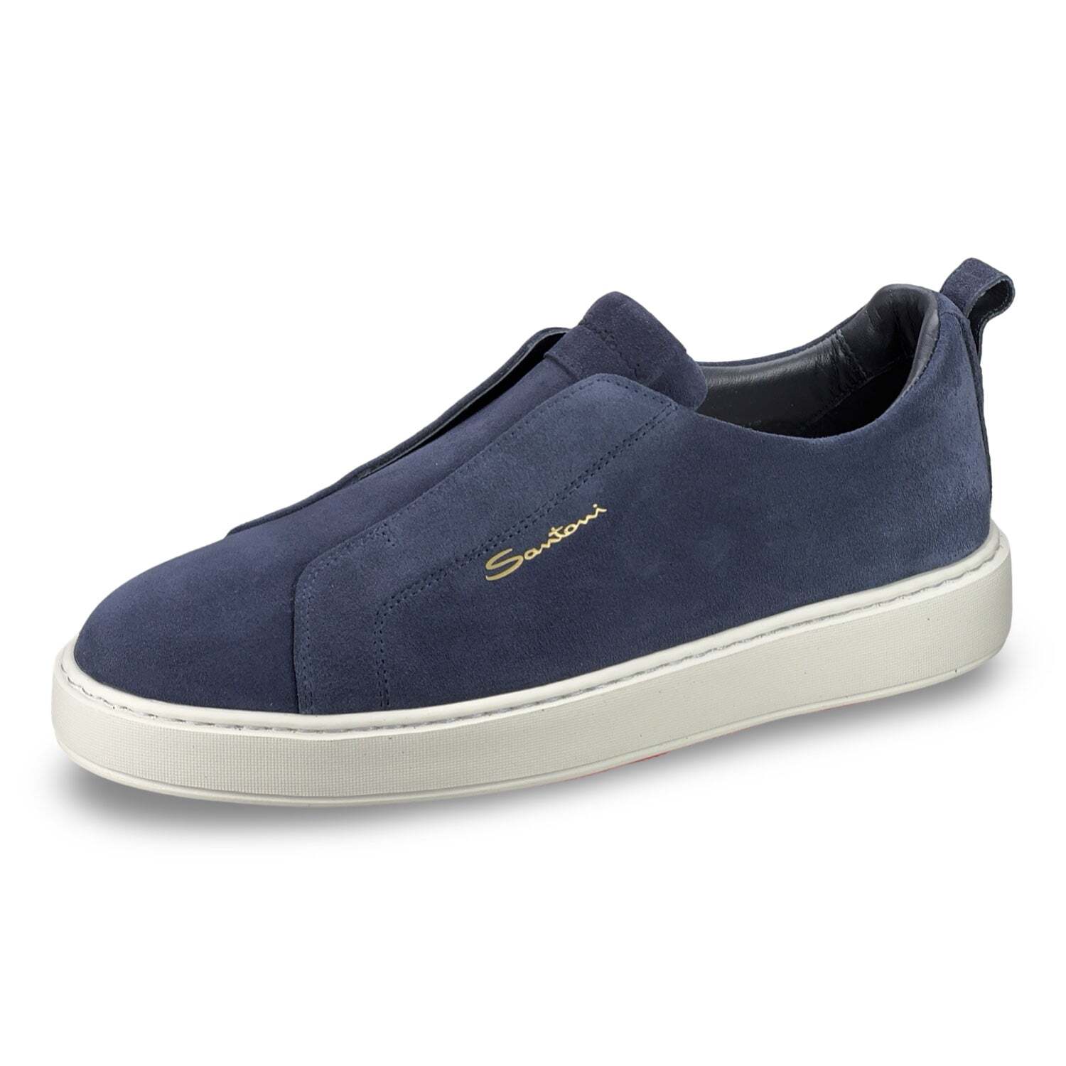 Pre-owned Santoni Men's Shoes Victor Slip-on Sneaker In Navy