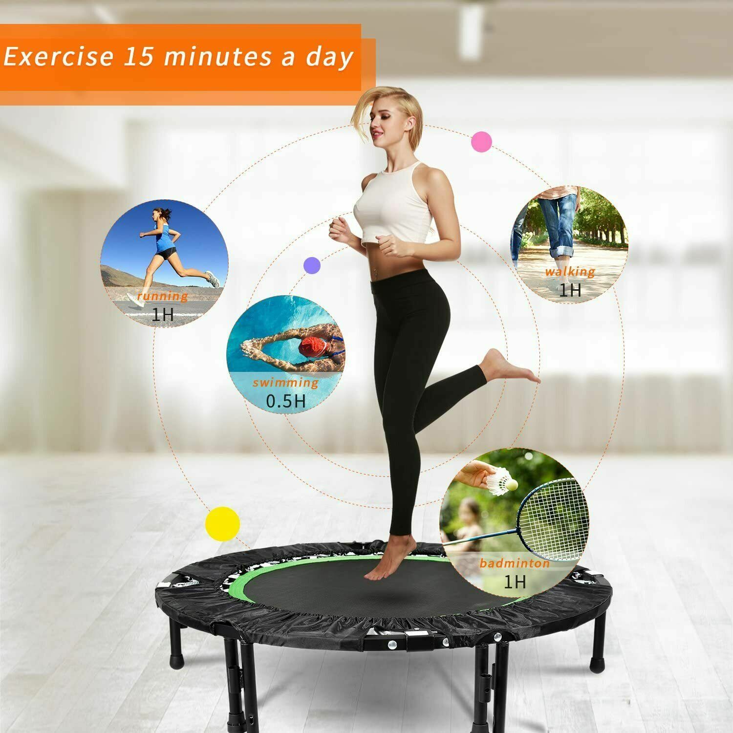 Fitness-Trampolin Kindertrampolin Indoor Garten Trampolin für Jumping 135kg Grün