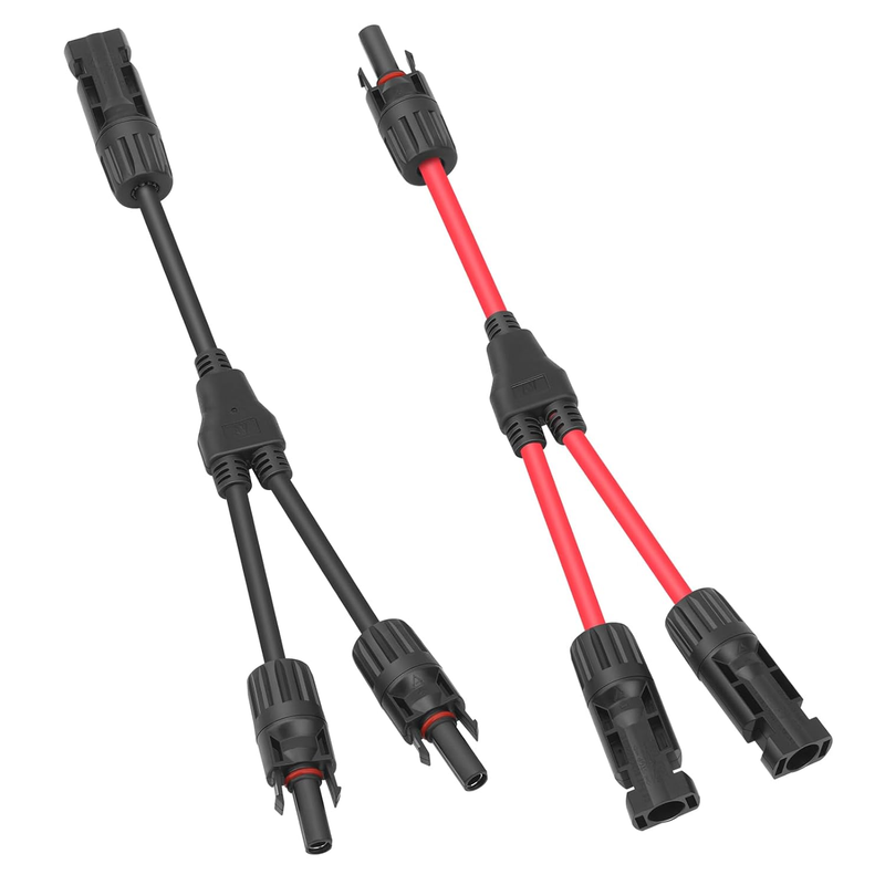 Solar Connectors Y Branch Parallel Adapter Cable Wire Plug Tool Kit for Solar Pa