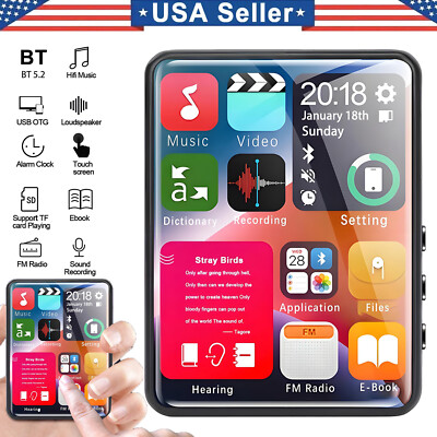 2.4'' MP4/MP3 Player 128G HiFi Lossless Sound Bluetooth Music Player FM Radio