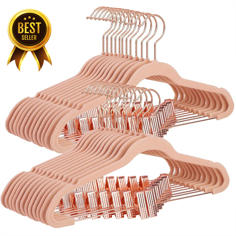 24 Pack Pants Hangers, 16.7 Inch, Heavy-Duty, Non-Slip