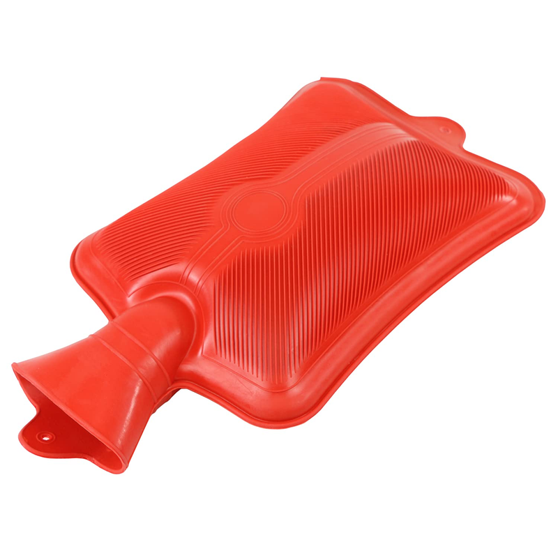Classic Red Rubber Hot Water Bottle, Hot Compress, Pain Relief from Headaches, C