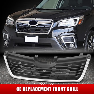 [Horizontal Slats] For 19-21 Subaru Forester Chrome Moulding Front Lower Grille