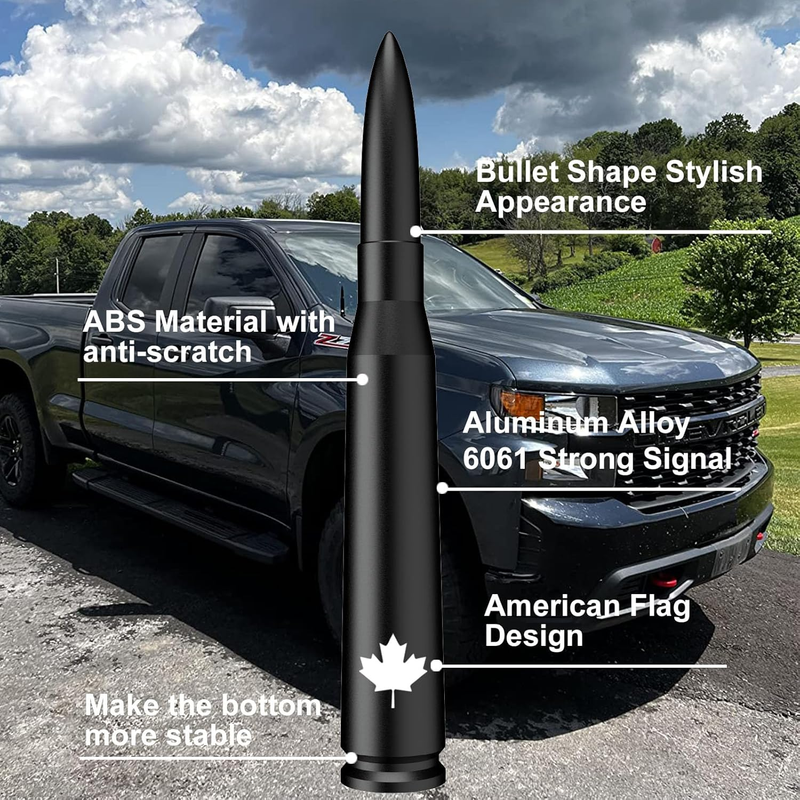 Canada Design Car Truck Bullet Antenna, Universal Short Replacement for GM Chevy