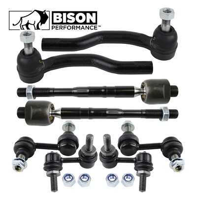Bison Performance 8pc Front & Rear Sway Bar Tie Rod End Kit For Armada QX56