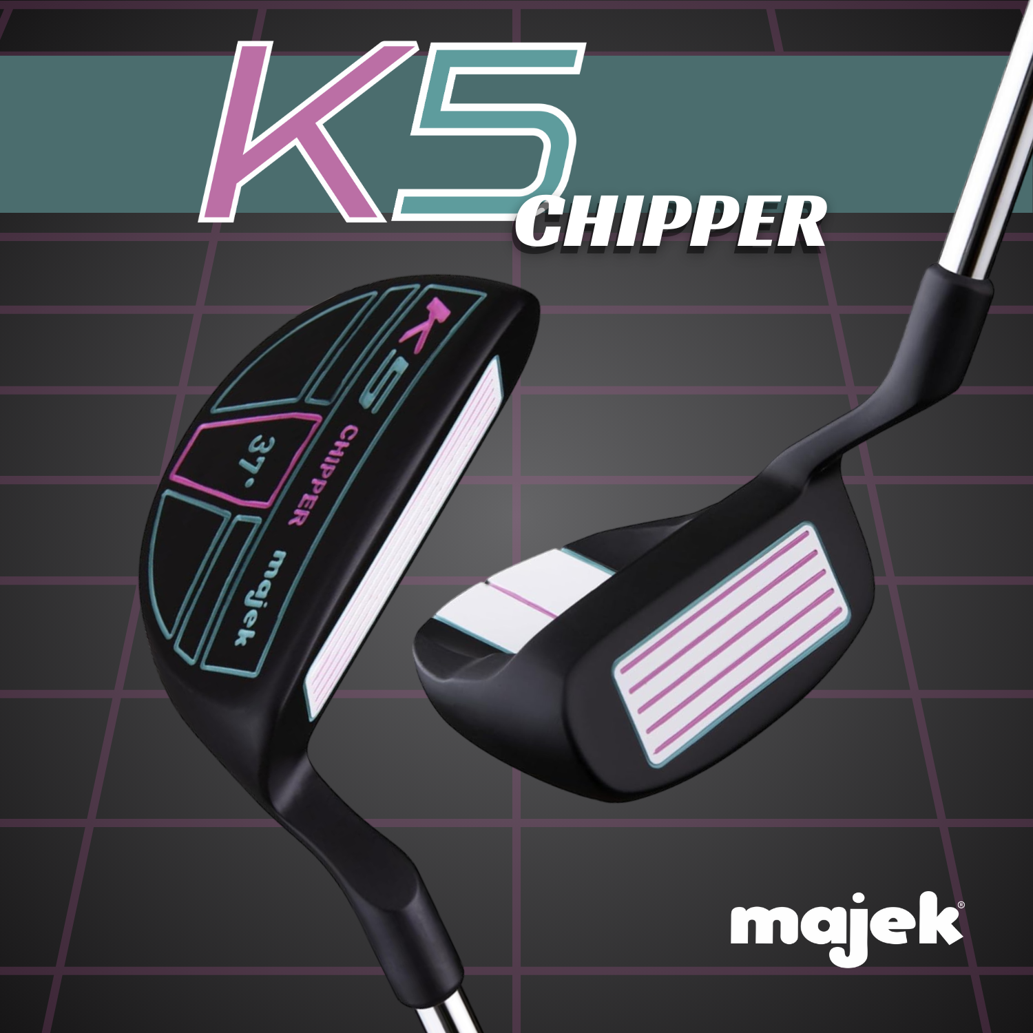 Majek K5 Chipper 37 Degree Teal and Pink Right Handed Ladies Standard Golf Club