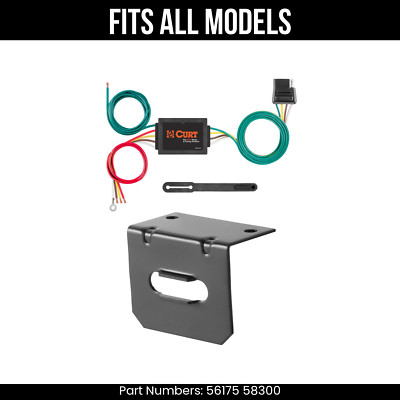 For 03-05 Toyota Echo 4 Pin Trailer Wire Plug & Bracket Fits All Models Curt Kit