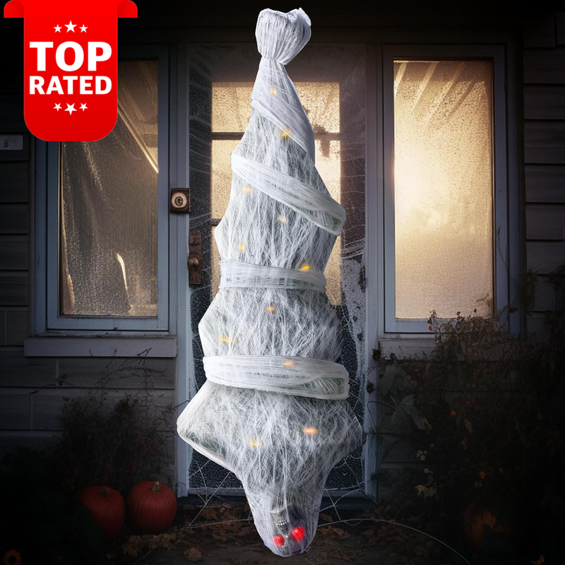 72" Animated Hanging Cocoon Corpse Lighted Halloween Decoration Life Size Prop