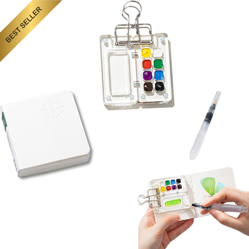 Portable Nano Travel Watercolor Set, Mini Pocket Artist Paint Palette (6 * 6 CM)