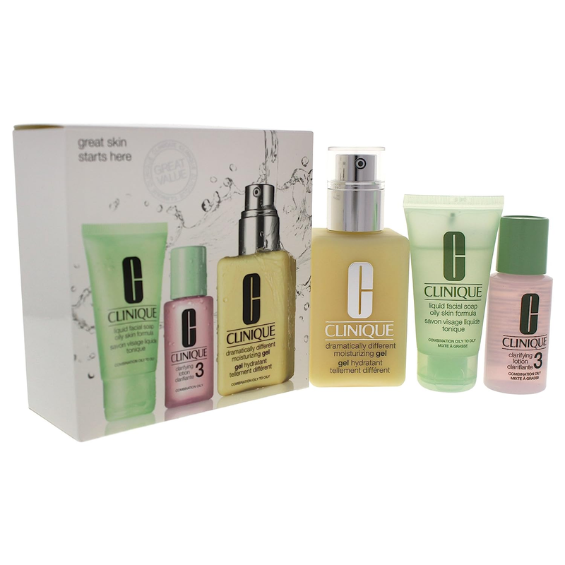 3 Piece 3 Step Skin Care Introduction Kit for Unisex, Combination Oily Skin Type