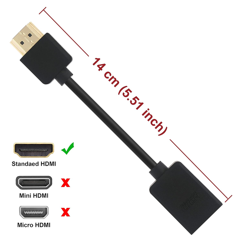 HDMI Extension Cable Male to Female Support 4K & 3D HDMI 2.0 for Roku Stick, TV