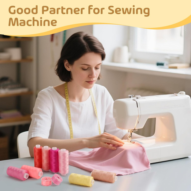 72 PCS Sewing Thread Kit, 36 Vibrant Colors for Sewing Machine Hand Sewing, Matc