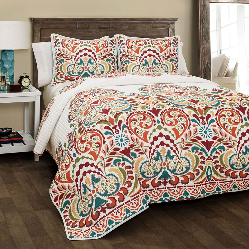 Lush Decor Clara Quilt 3 Piece Reversible Bedding Set, Full 