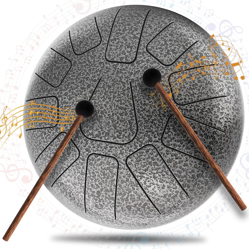 Steel Tongue Drum Panda Drum, 11 Notes 10 Inch Tank Drum