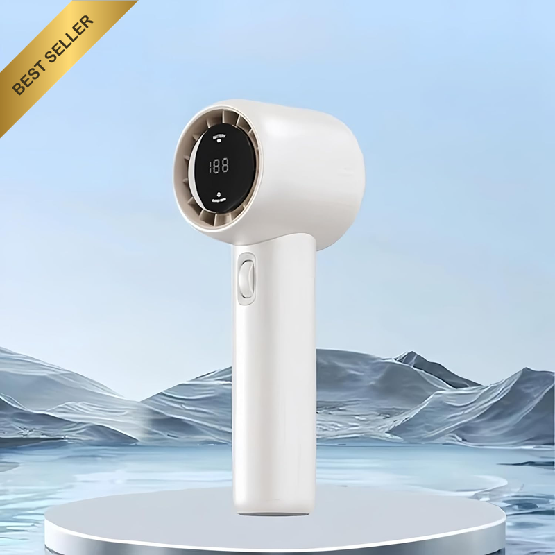 Portable Turbo Handheld Fan 15000RPM LED Display 3500mAh Rechargeable