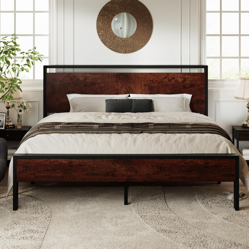 With Wooden Headboard And Footboard, Heavy Duty 12