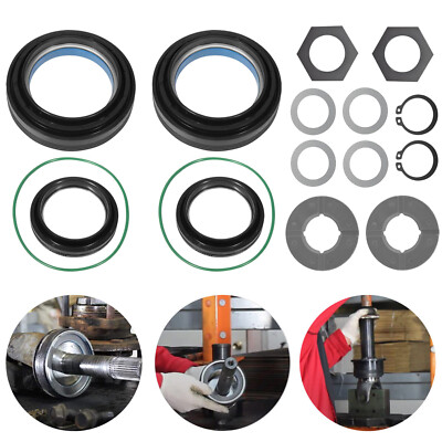Front Axle Knuckle Tube Seal and Thrust Washer Snap Ring Kit For Ford Dana 50 60