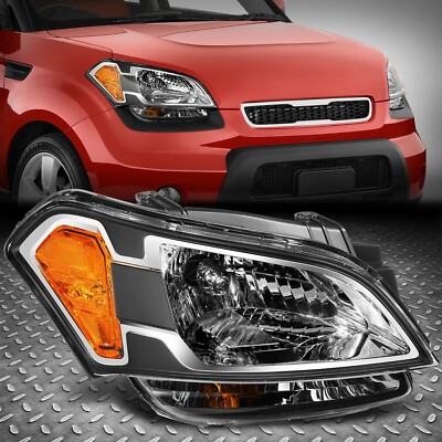 Для 10-11 Soul OE Style Правая сторона Черный корпус Янтарная Угловая лампа фары