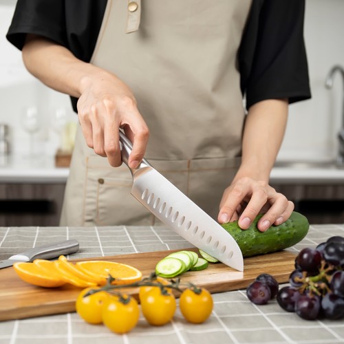 5Pcs Kitchen Knife Set Stainless Steel Ultra Sharp All Metal Chef Knives w/Cover