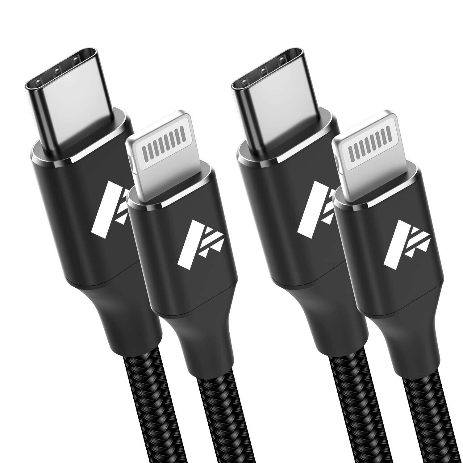USB C to Lightning Cable 2M 2Pack, Aioneus Fast iPhone Charger MFi Certified Lon