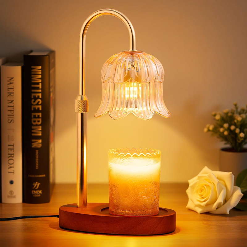 Candle Warmer Lamp with Timer and Dimmer, Adjustable Height Electric Candle Warm