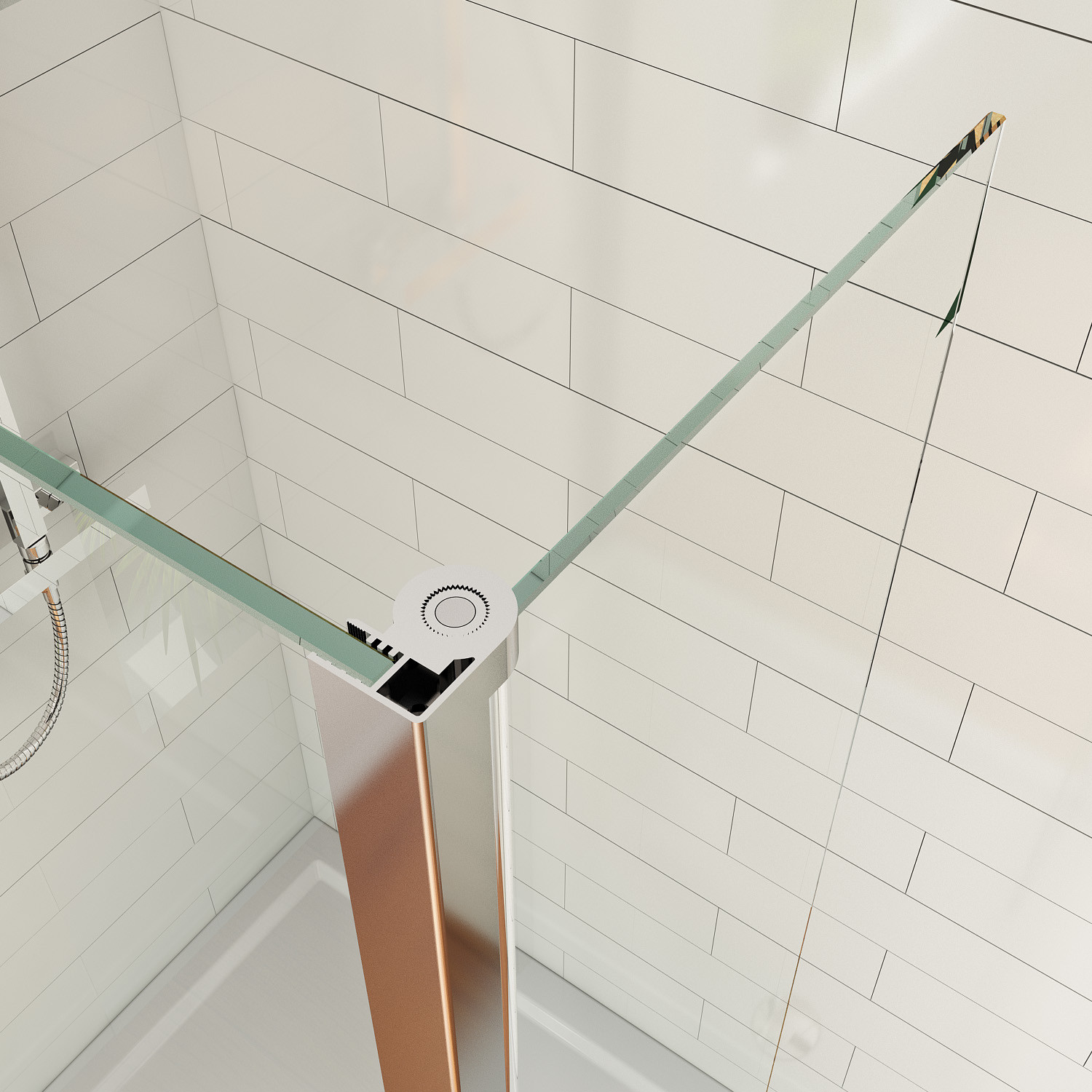 Wet Room Shower Screen and 300mm Flipper Panel Walk In Shower Enclosure