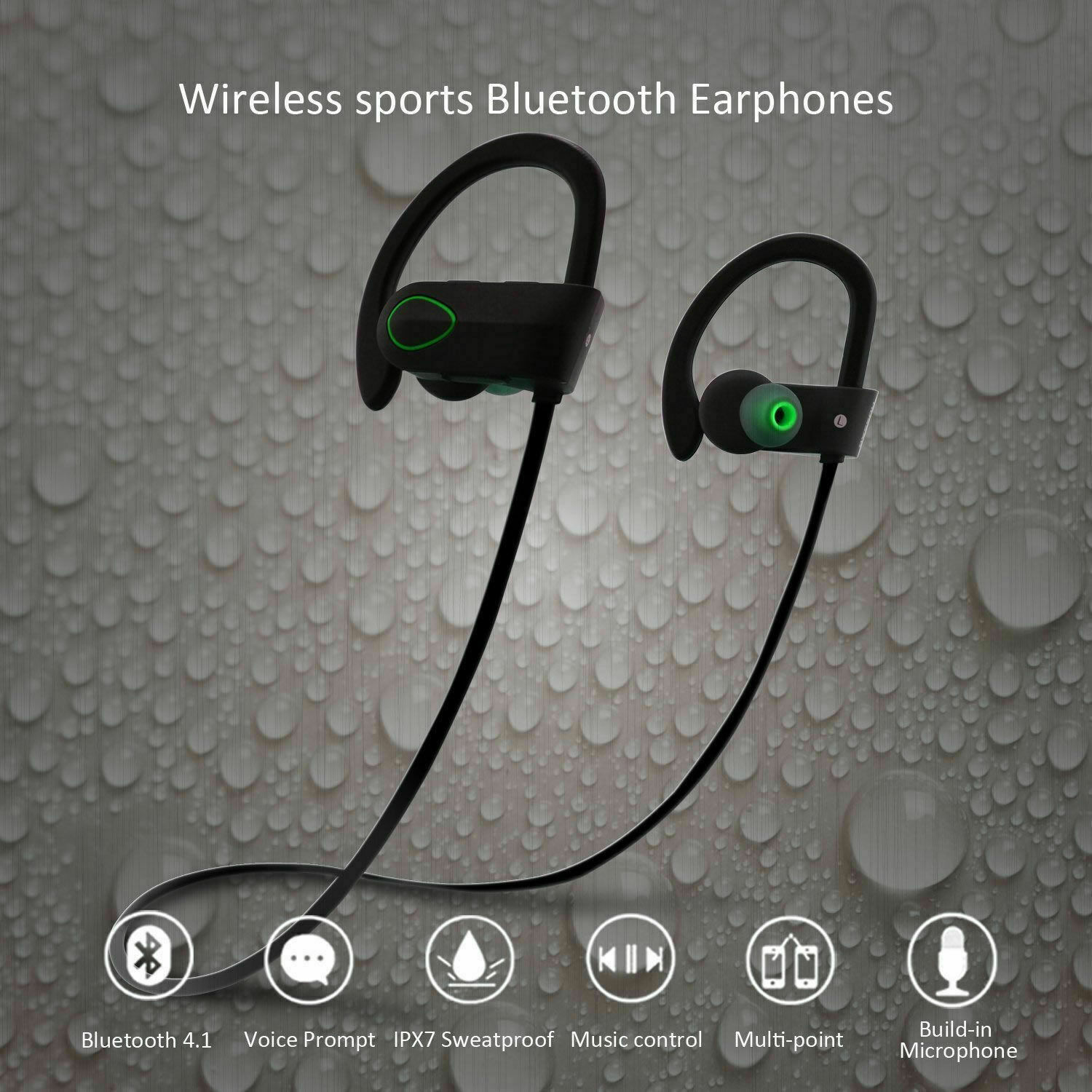 Wireless Sports Sweat Headphones with Microphone for Mobile Phone