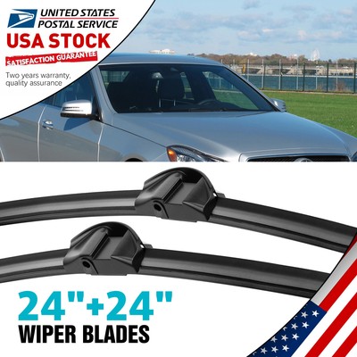 Waterproof/Durable 24''+24'' Side lock Windshield Wiper Blades All Season Set