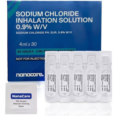 Nanacare Saline Solution for Inhalation 30 X 4 ml Units for Humidifying Airway