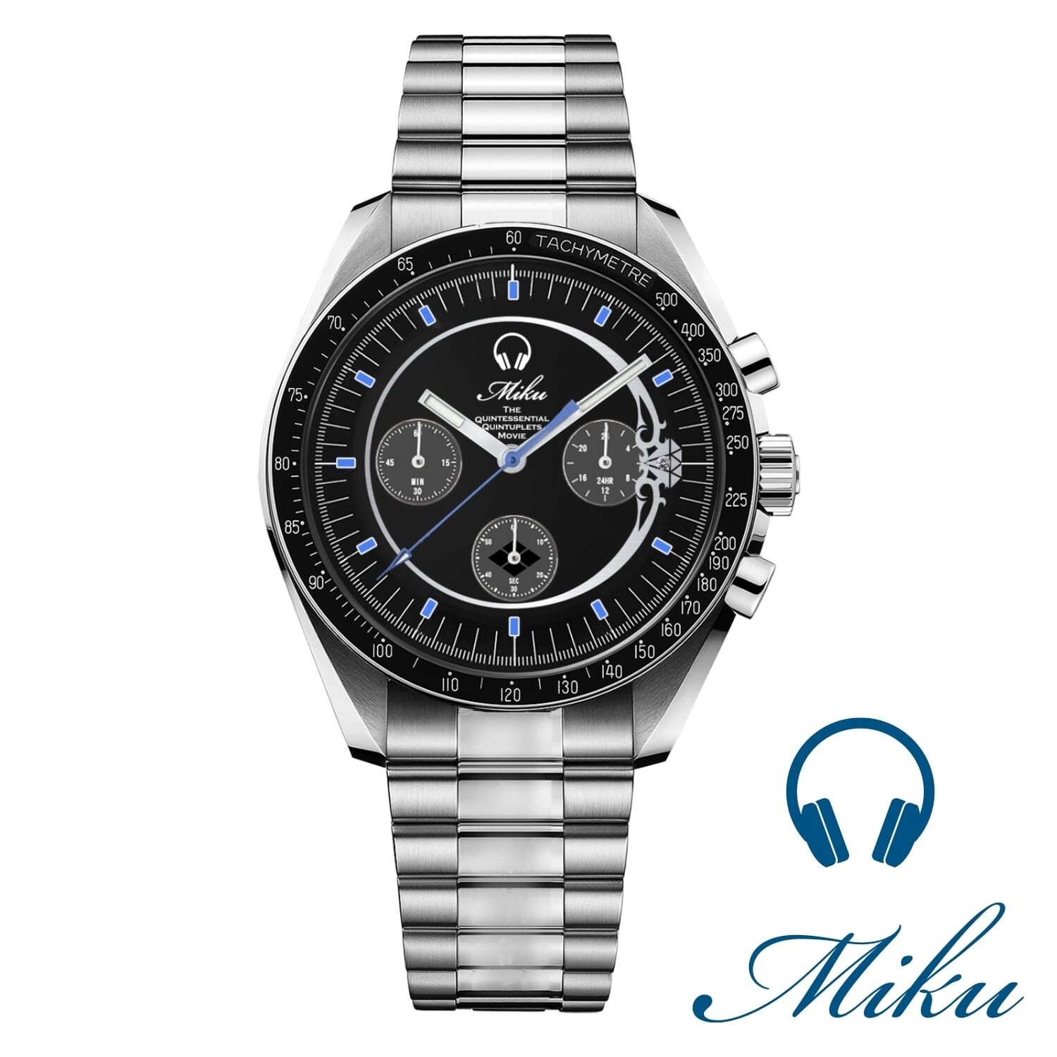 【限定250本・美品・箱付き】五等分の花嫁 中野五月 天然ダイヤモンド時計 映画 TVスペシャルアニメ「五等分の花嫁∽」5周年記念サン＆ムーン クロノ