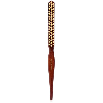 Soft Boar Bristle Teasing Brush for Slick Back Hair, Backcombing, Edge Control, 