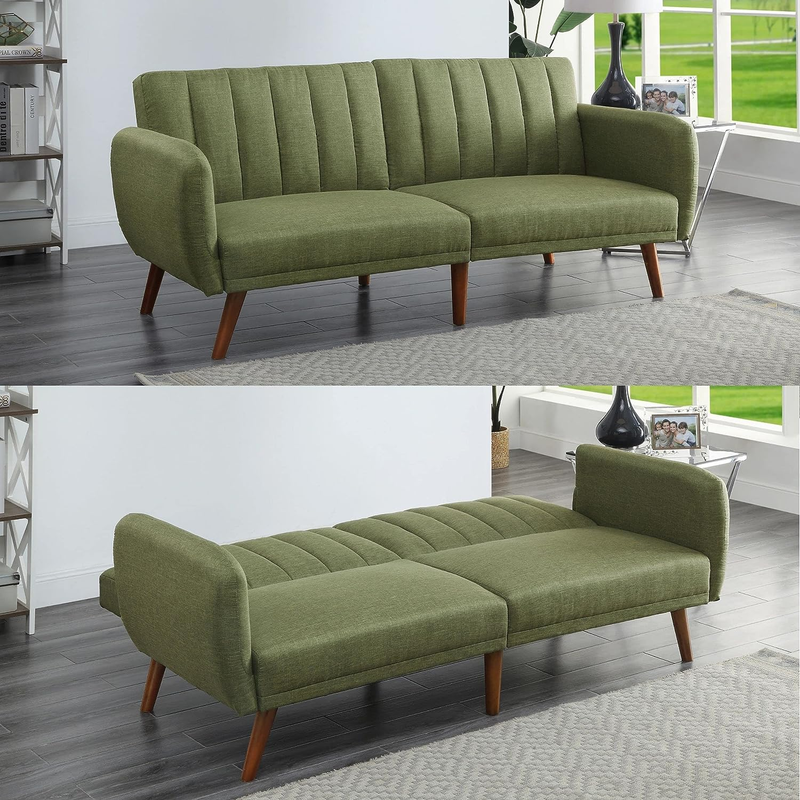 Linen Fabric Upholstered 3 Seater Sofa Couch,