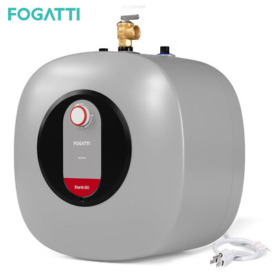FOGATTI 8 Gallon Electric Mini Tank Hot Water Heater Shower Compact Storage 120V
