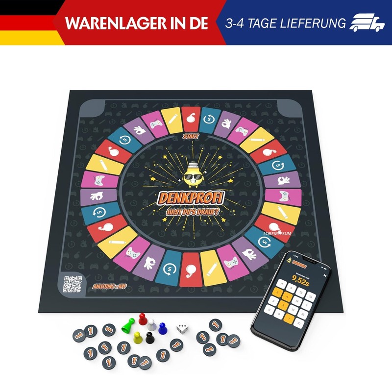 Denkprofi Das Brettspiel Mit App Interaktives Quiz Wissens Und Familienspiel