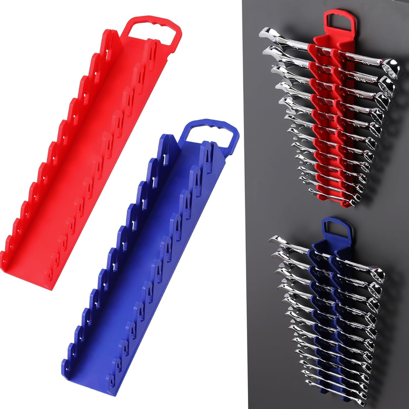 2-Piece Magnetic Wrench Organizer Toolbox Holder, SAE (1/4'' to 15/16''), Metric