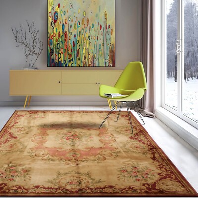 Asmara Plush Pile Hand Knotted 100% Wool Savonnerie Area Rug Gold 8'9'' x 11'6''