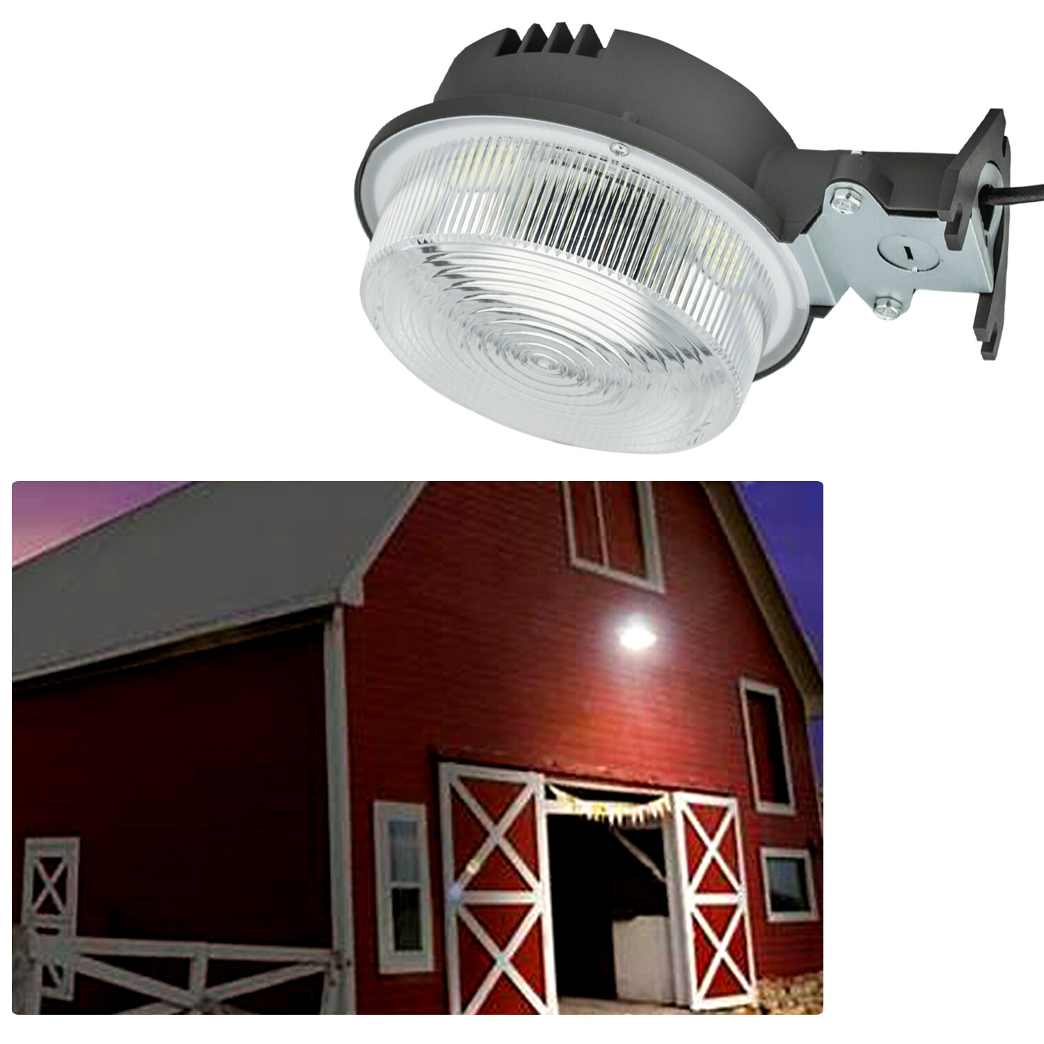 75Watt 2Pack of LED Barn Lights Dusk to Dawn Outdoor Area Light,5000K