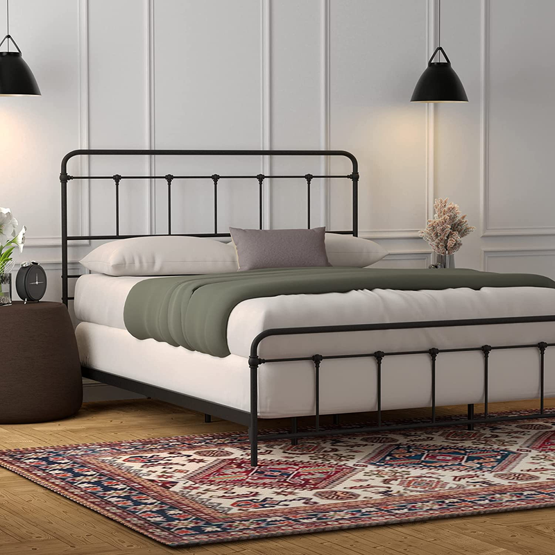 | Carbon Steel With Rustic Pewter Finish Folding Bed Frame