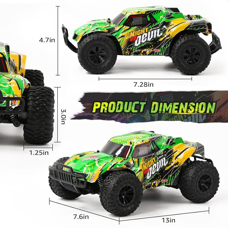 RC Cars 13 Inch Colorful Bodylight Remote Control Car for Boys 50+Min Play with