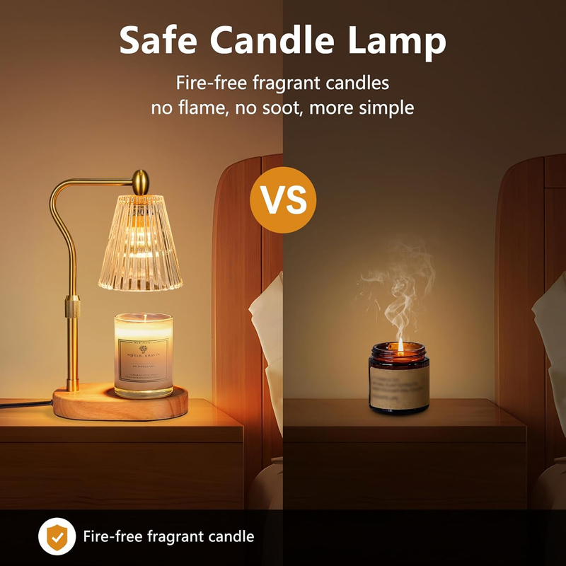 Candle Warmer Lamp with Timer and Dimmer Adjustable Height, Candle Warmer for Sc